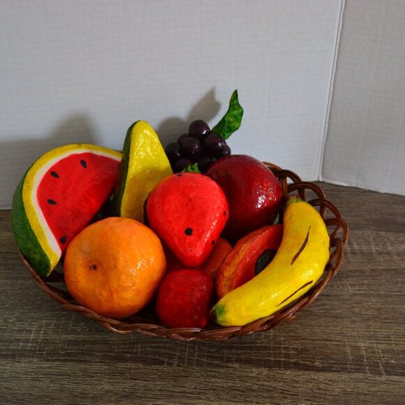 Vtg Paper Maché Fruit Bowl - Picture 2 of 7